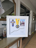 Framed Marathon Medal with String Route