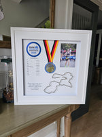 Framed Marathon Medal with String Route