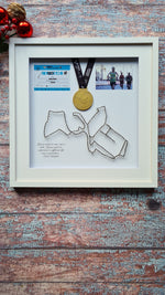 Framed Marathon Medal with String Route