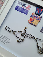 Framed Marathon Medal with String Route