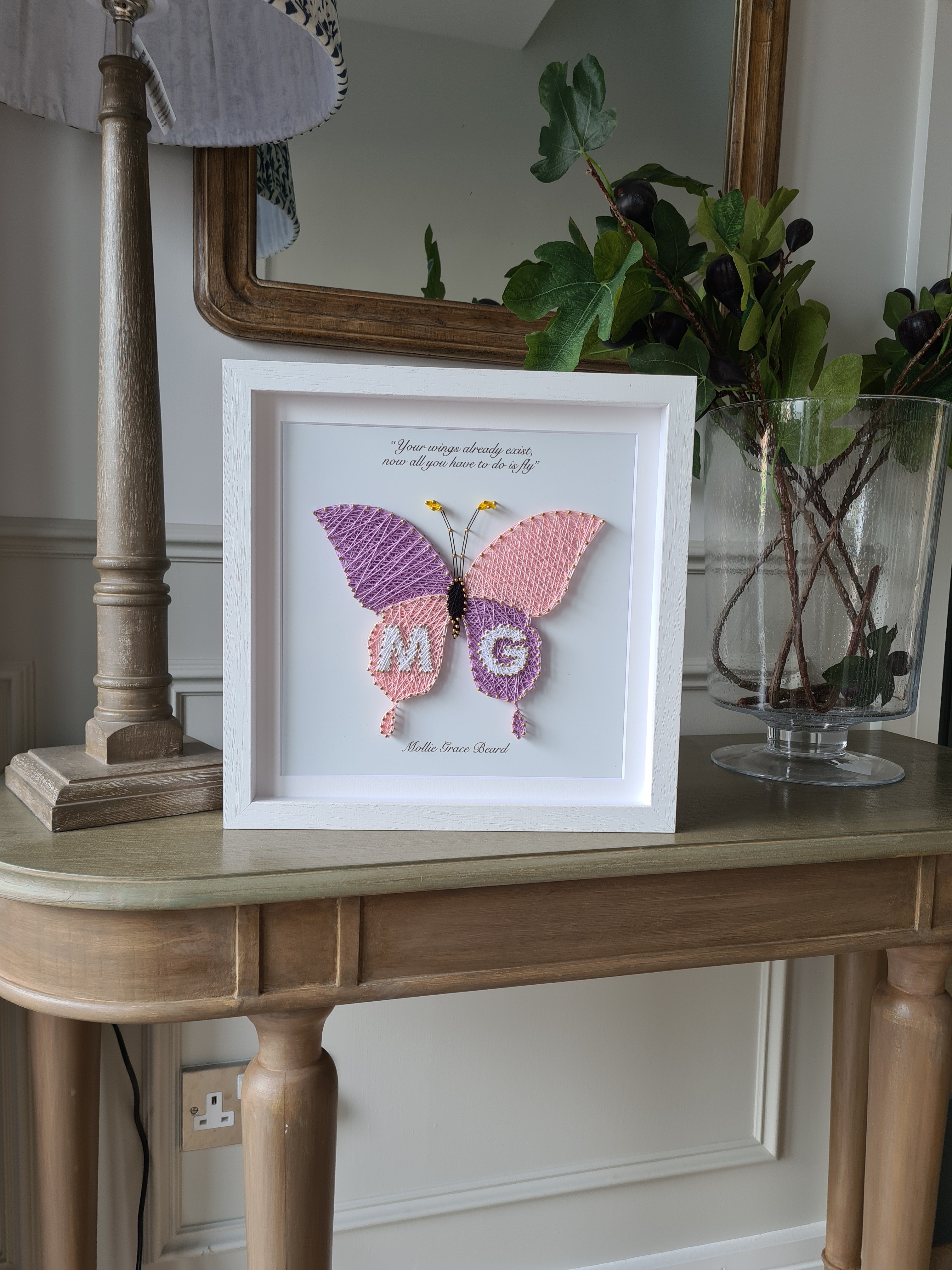 Butterfly with Baby's initials