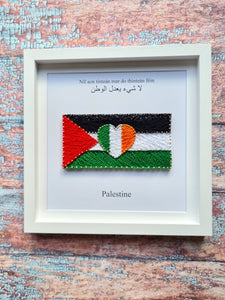 Palestine Flag with Tricolour Heart