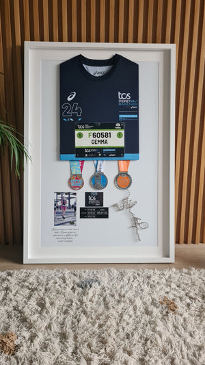 Framed Marathon Jersey & Medal with String Route