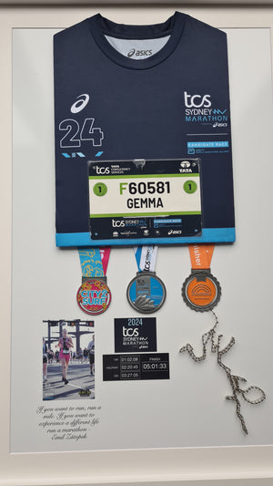 Framed Marathon Jersey & Medal with String Route