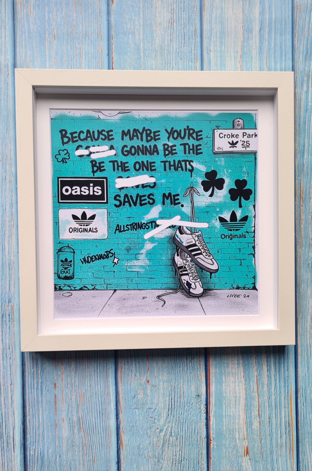 Oasis Graffiti art framed print (Irish connection)