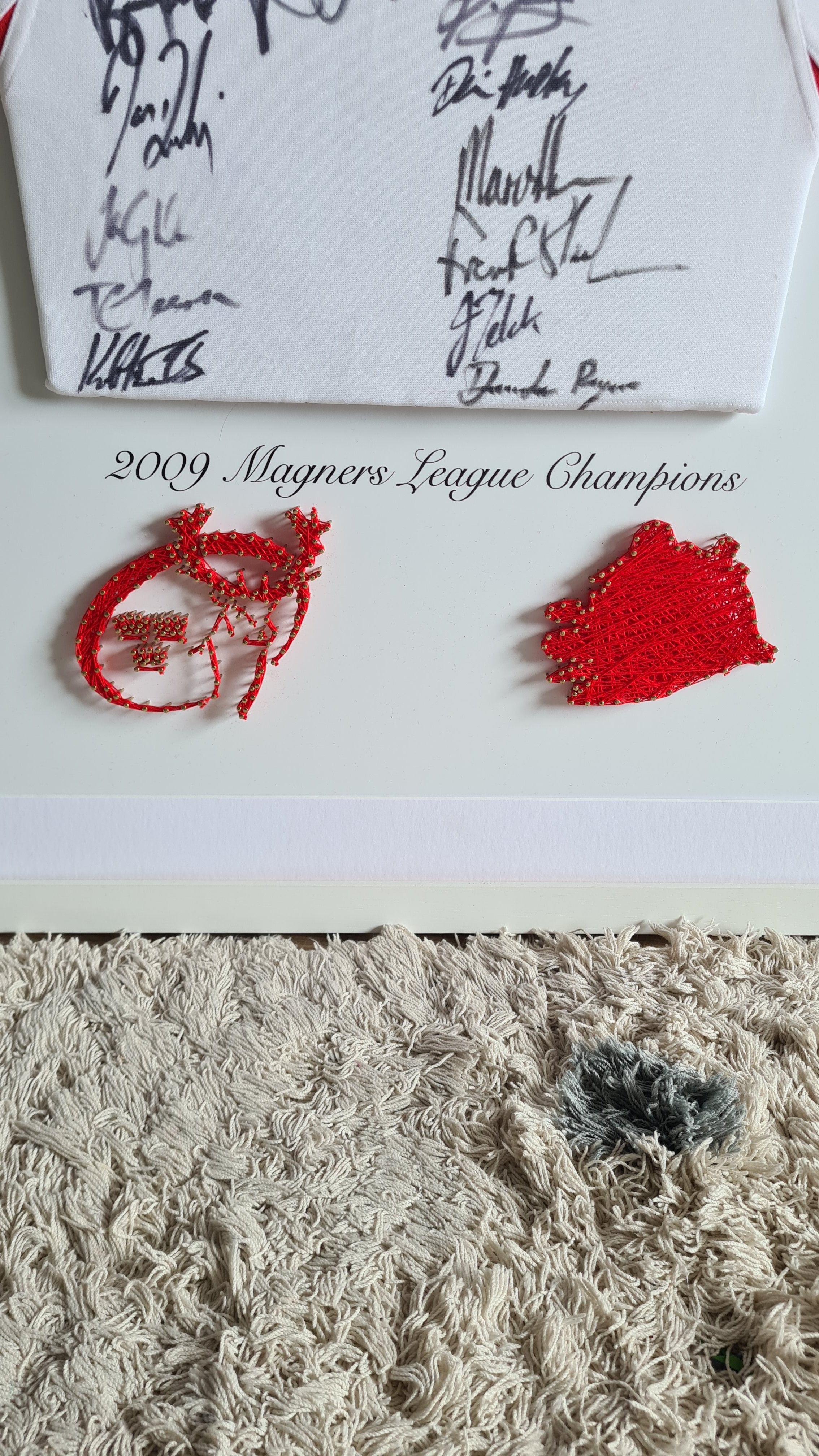 Framed Sports Jersey with Personalised String Art
