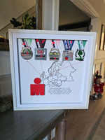 Framed Ironman Medals with Stringart Ironman Logo