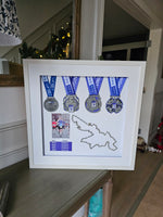 Framed Marathon Medal with String Route