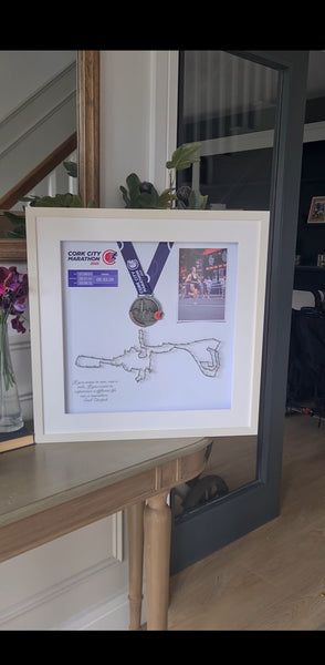 Framed Marathon Medal with String Route – All Strings Attached