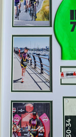 Iron-man Frame including medal, hat, race number and wrist band.