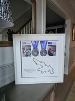Framed Marathon Medal with String Route