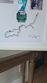 Framed Marathon Medal with String Route