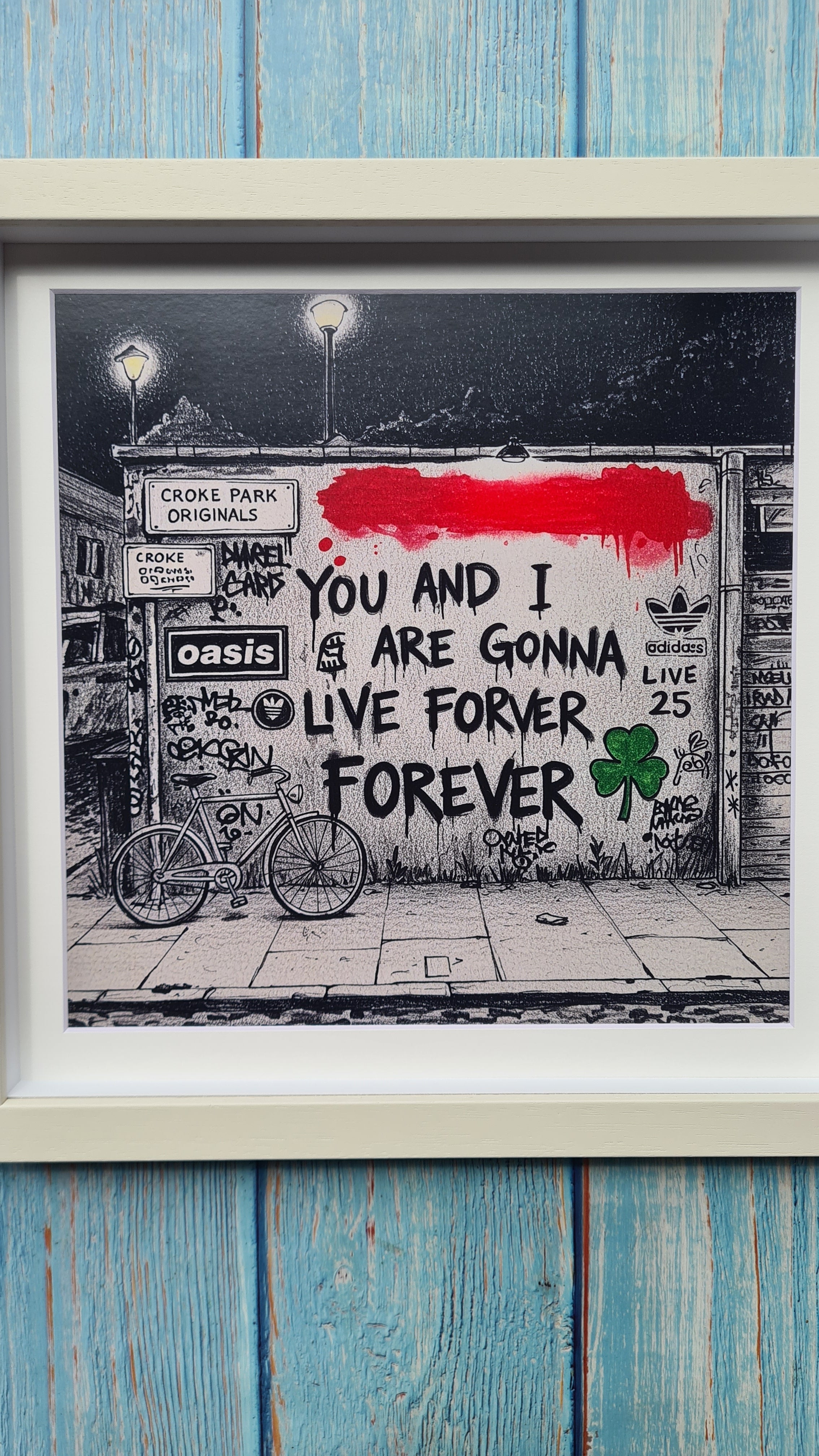 Oasis Graffiti art framed print (Irish connection)