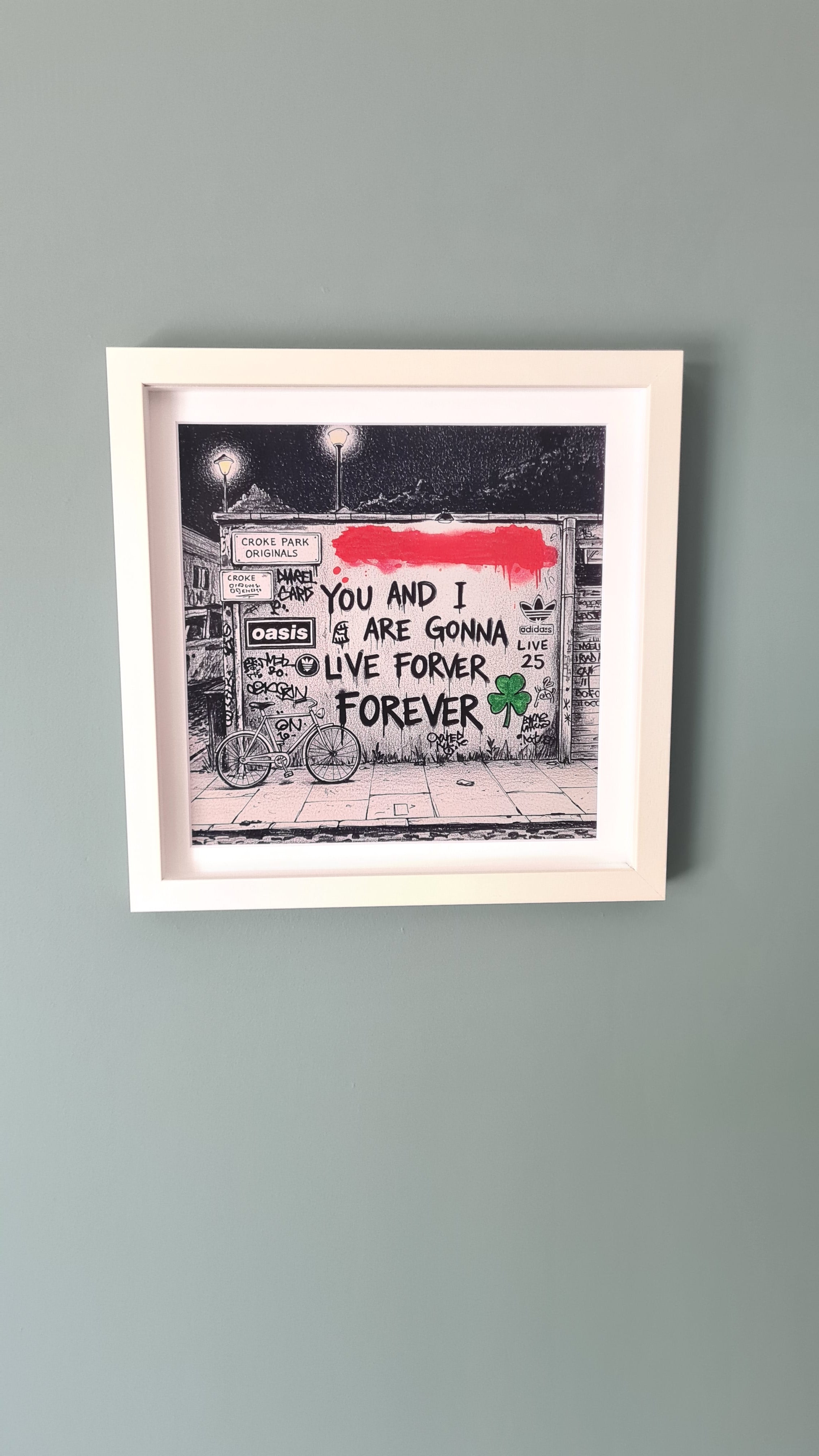 Oasis Graffiti art framed print (Irish connection)