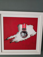 Framed Maraton Medal inside Cork Map