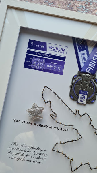 Framed Marathon Medal with String Route – All Strings Attached