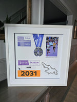 Framed Marathon Medal with String Route
