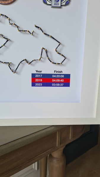Framed Marathon Medal with String Route – All Strings Attached