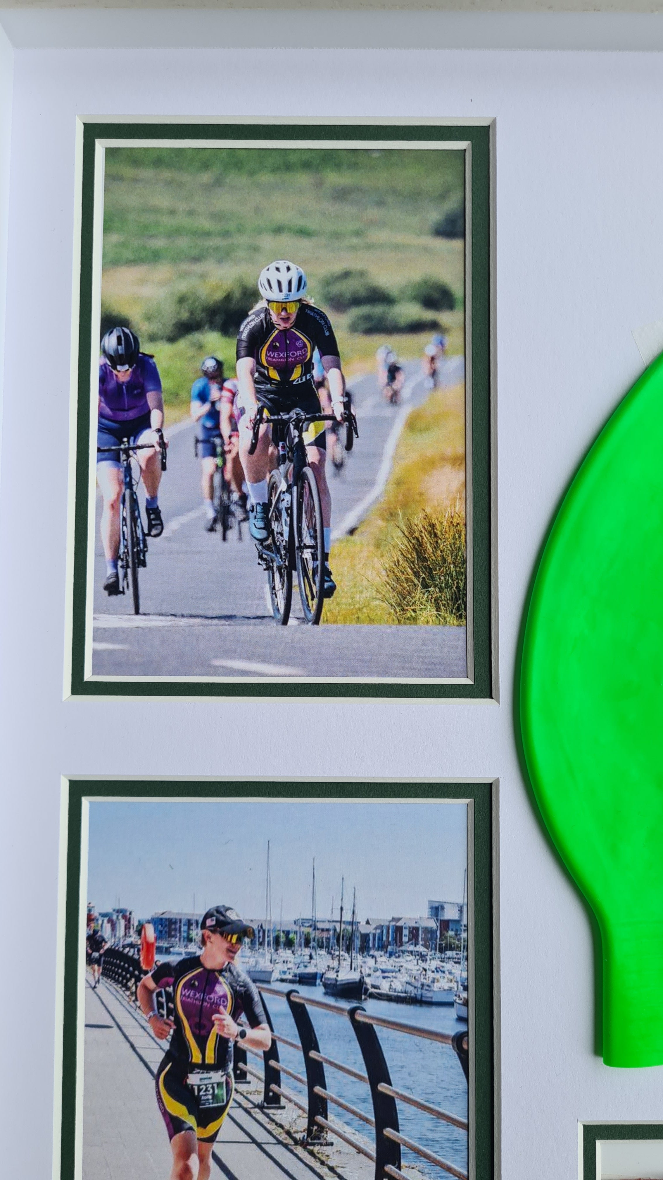 Iron-man Frame including medal, hat, race number and wrist band.