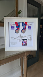 Framed Marathon Medal with String Route