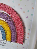 String Rainbow with Love Heart Background