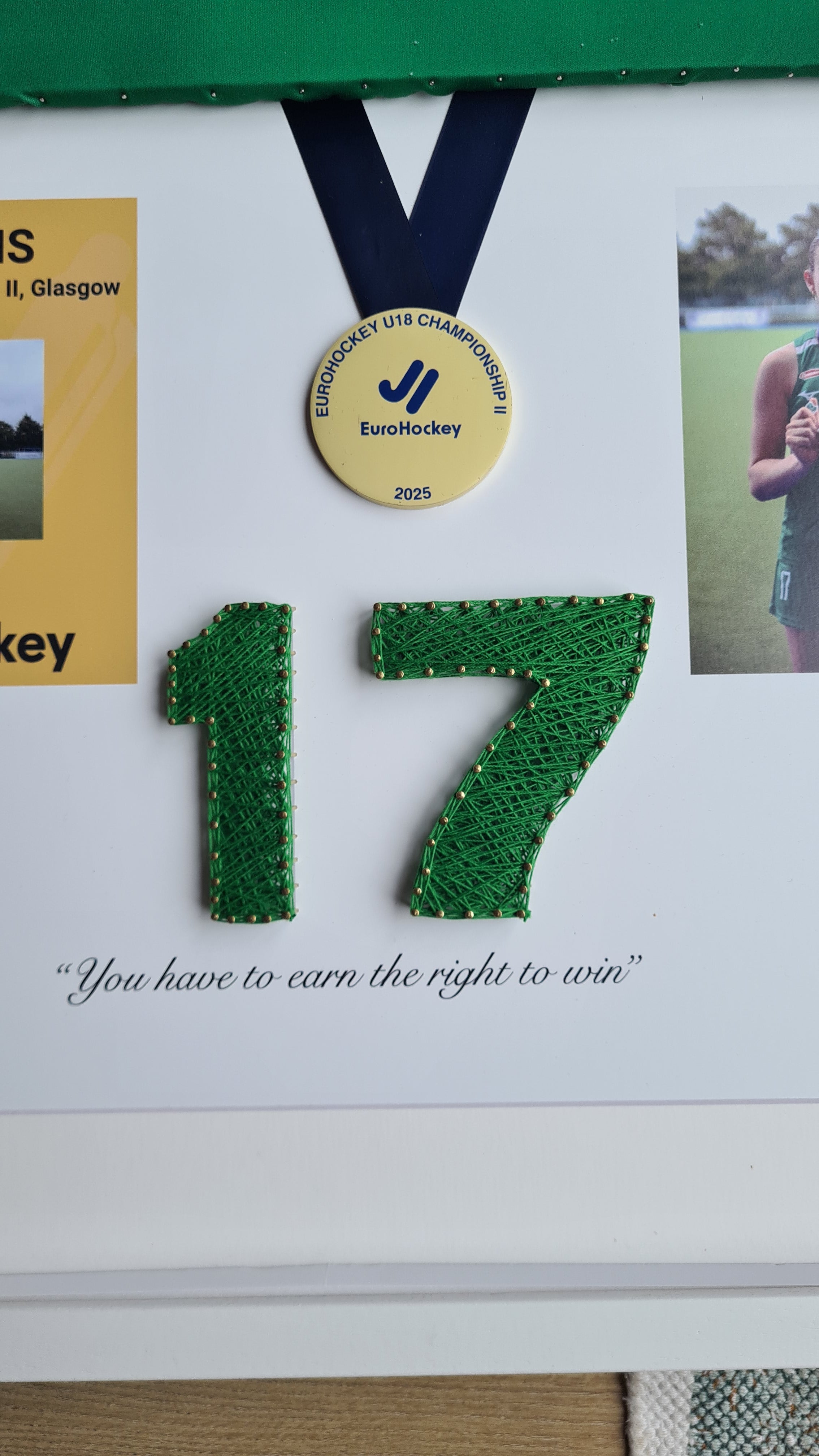 Framed Sports Jersey with Personalised String Art