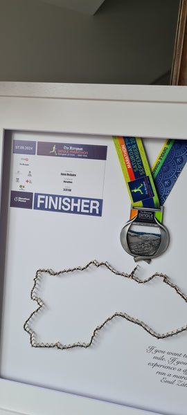Framed Marathon Medal with String Route – All Strings Attached