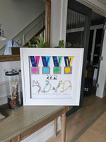 Quest Adventure Races Framed Medals with String Map Routes