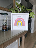 String Rainbow with Love Heart Background