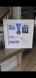 Framed Marathon Medal with String Route
