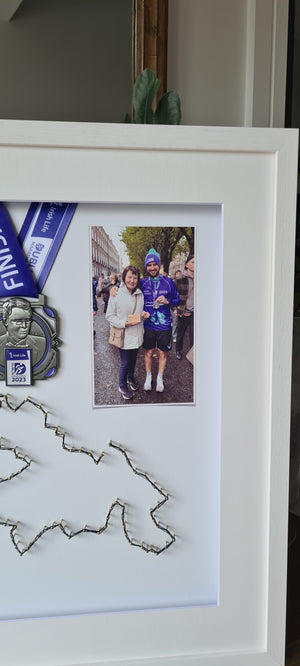 Framed Marathon Medal with String Route