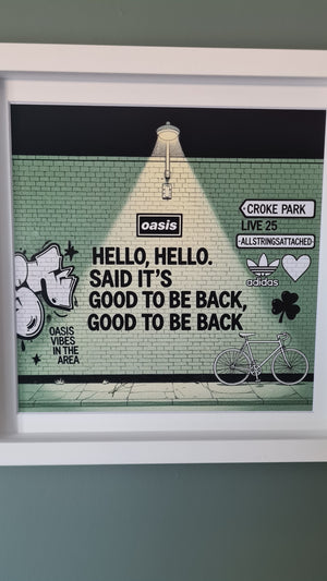 Oasis Graffiti art framed print (Irish connection)