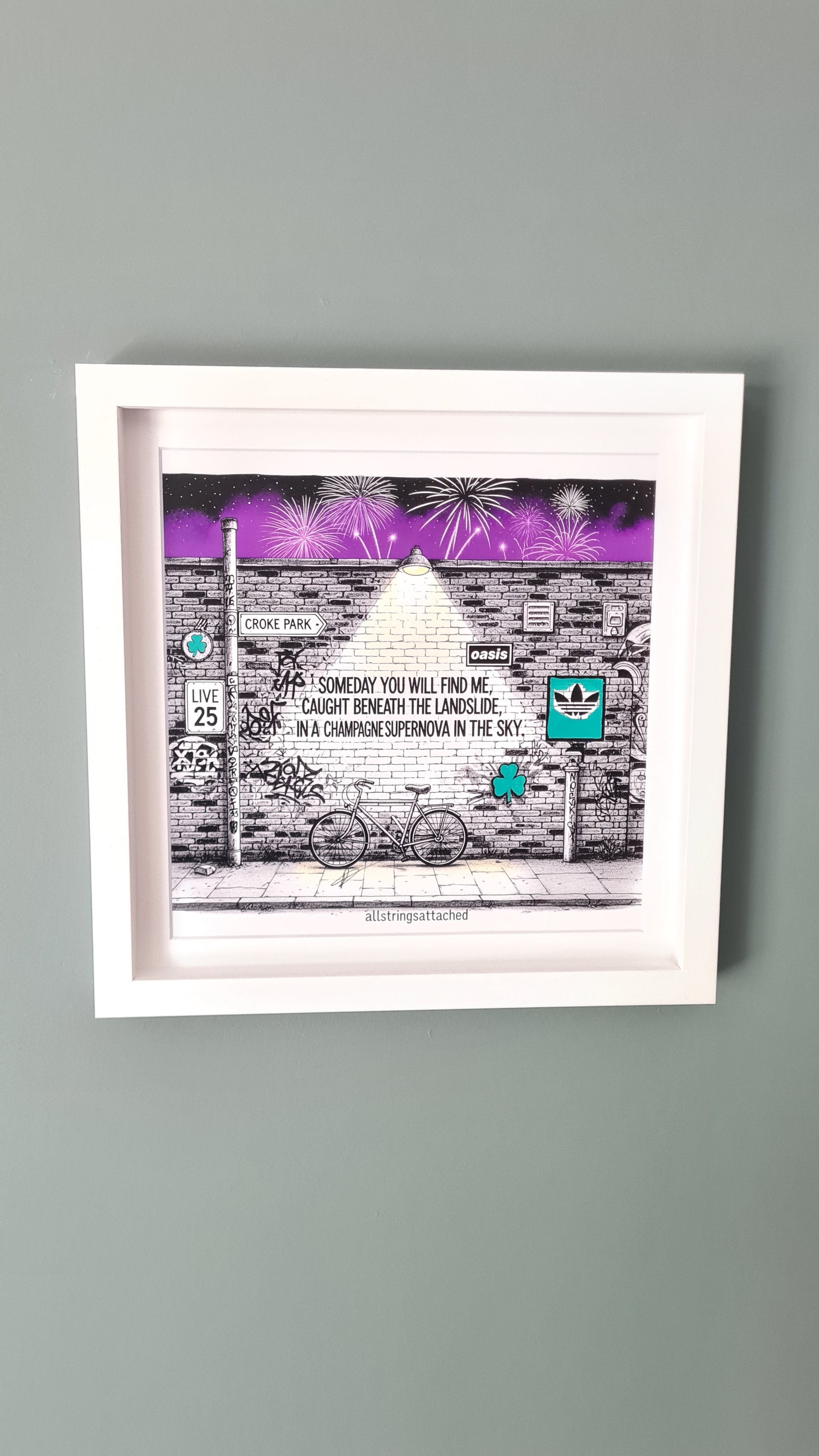 Oasis Graffiti art framed print (Irish connection)