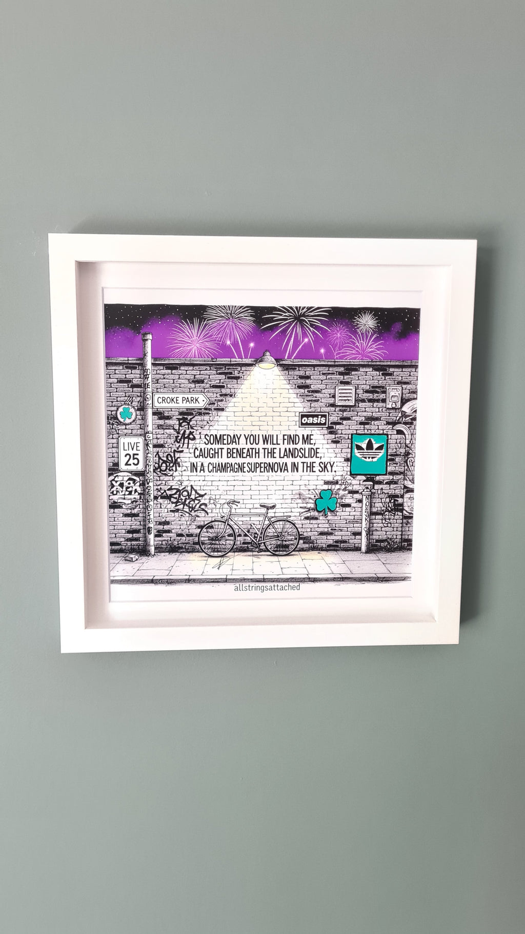 Oasis Graffiti art framed print (Irish connection)