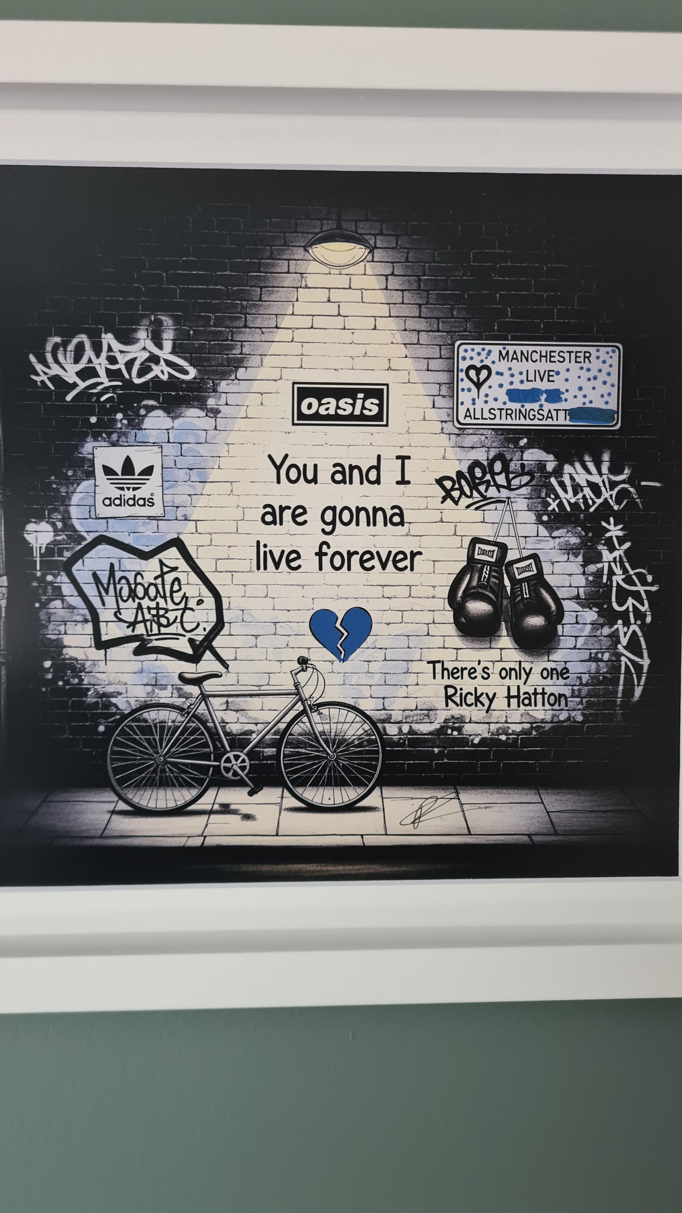 Oasis Graffiti art framed print (Irish connection)