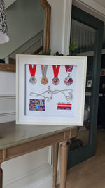 Framed Marathon Medal with String Route