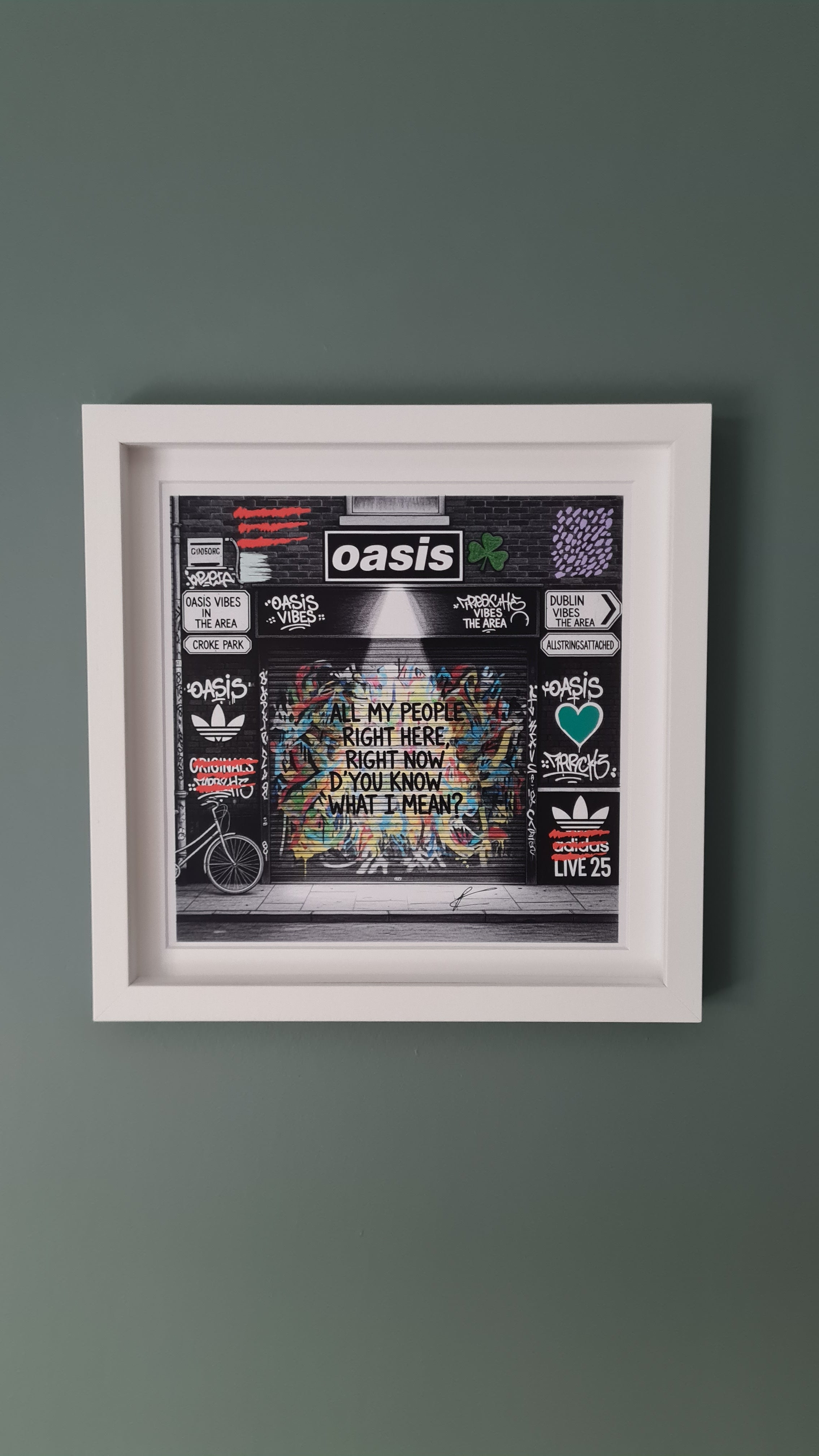 Oasis Graffiti art framed print (Irish connection)