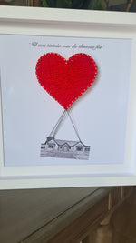 Housewarming gift with sketch graphic of new home