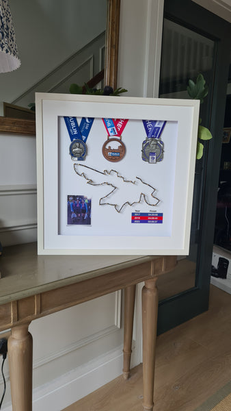 Framed Marathon Medal with String Route – All Strings Attached