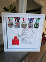 Framed Ironman Medals with Stringart Ironman Logo