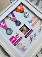 10k Running Race Medals Over Stringart Routes