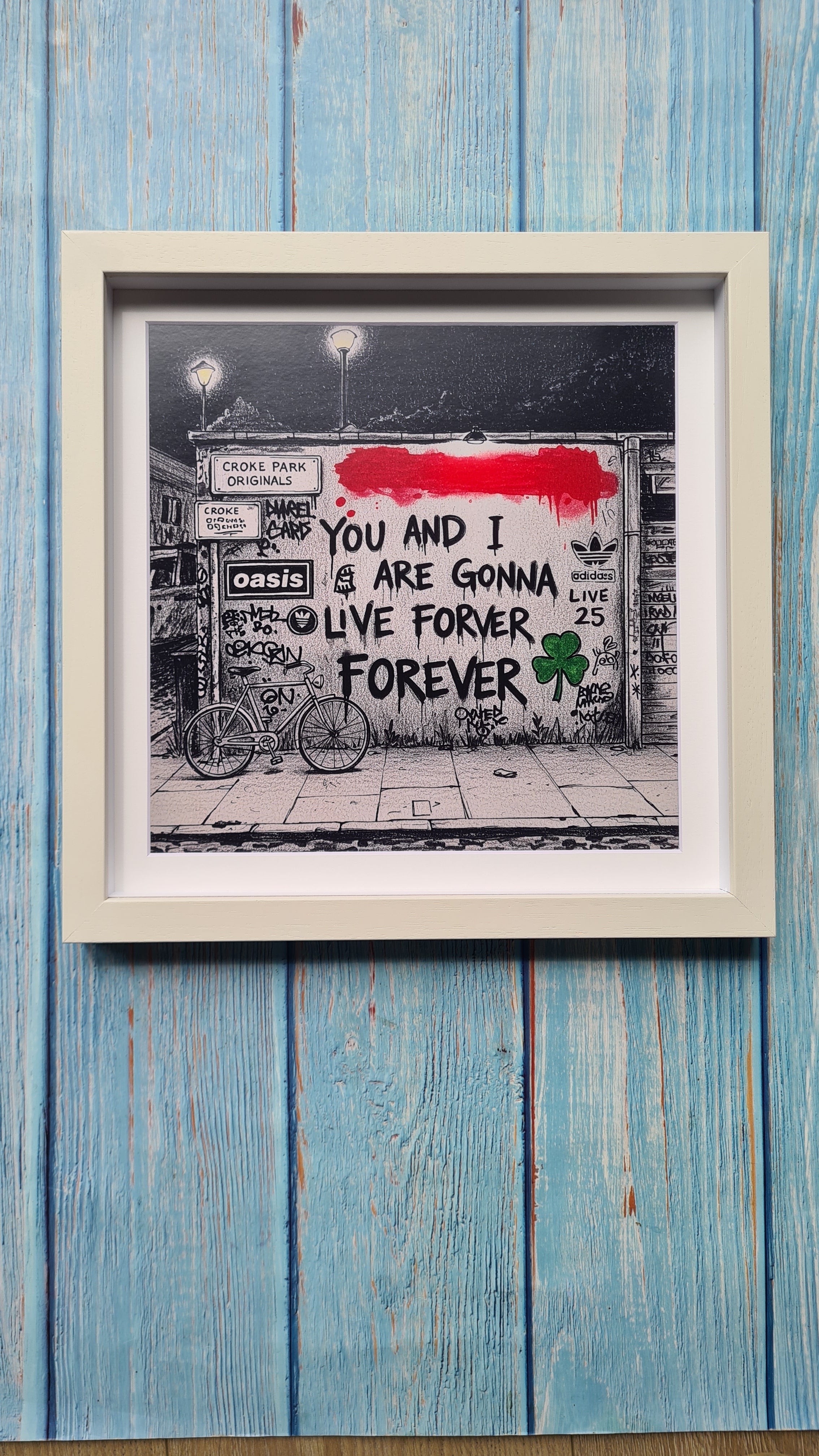 Oasis Graffiti art framed print (Irish connection)