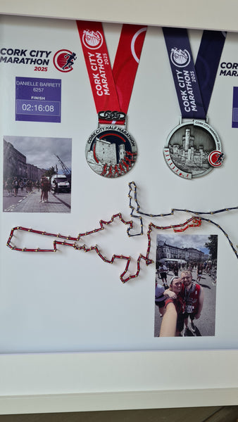 Framed Marathon Medal with String Route – All Strings Attached