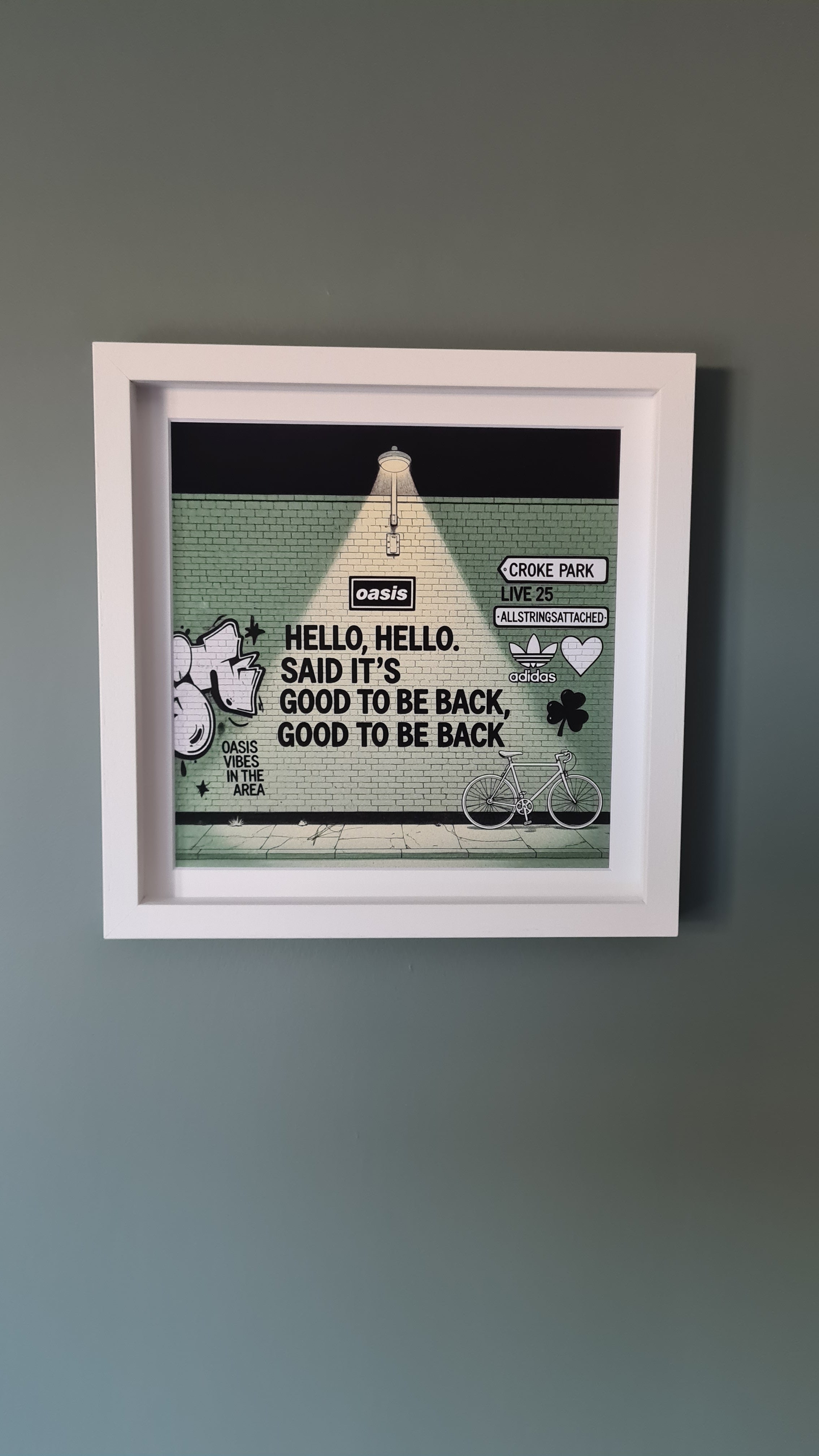 Oasis Graffiti art framed print (Irish connection)
