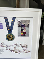Framed Marathon Medal with String Route