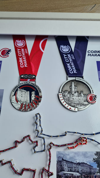 Framed Marathon Medal with String Route – All Strings Attached