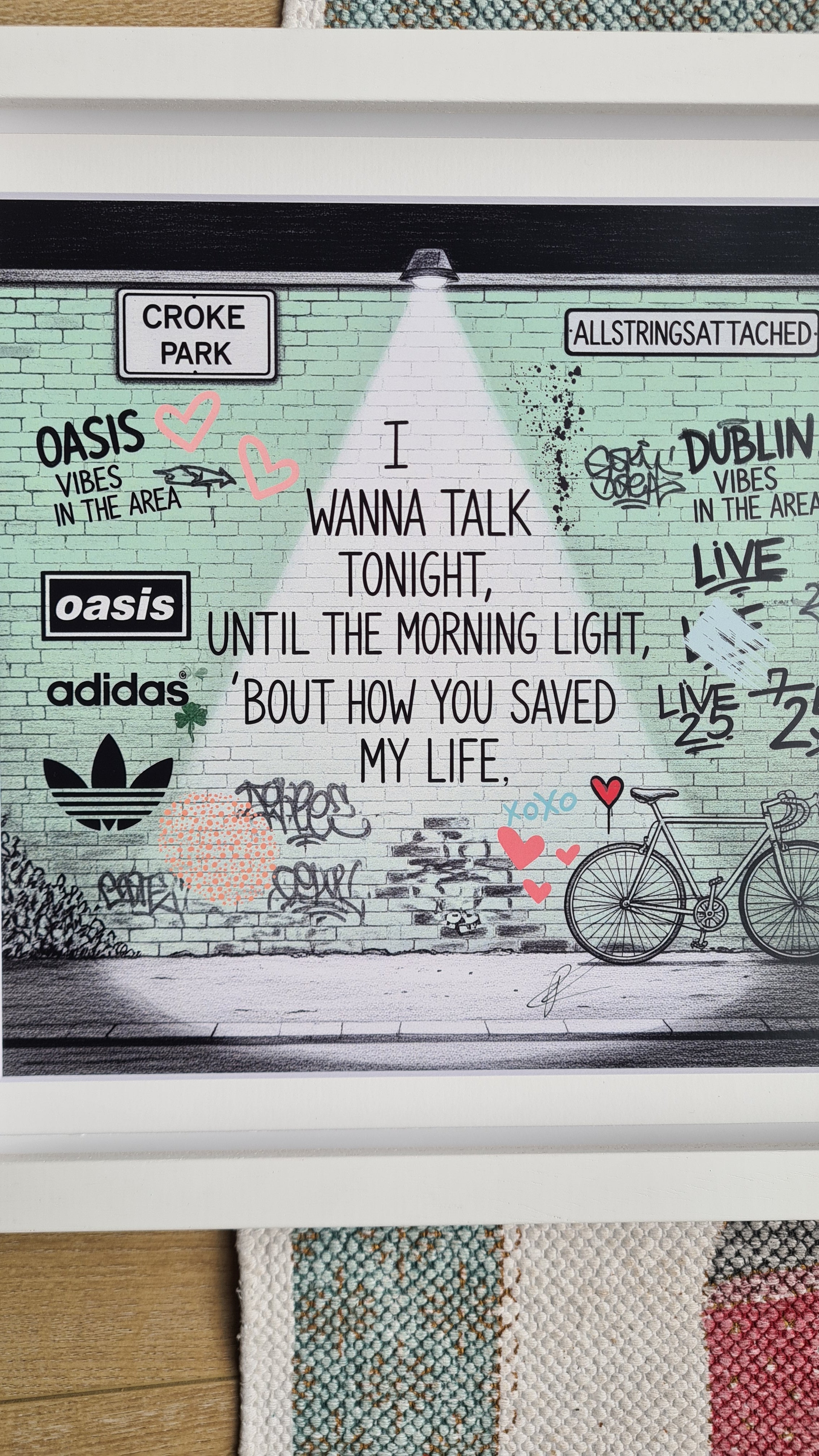 Oasis Graffiti art framed print (Irish connection)