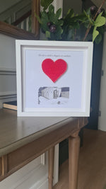 Housewarming gift with sketch graphic of new home