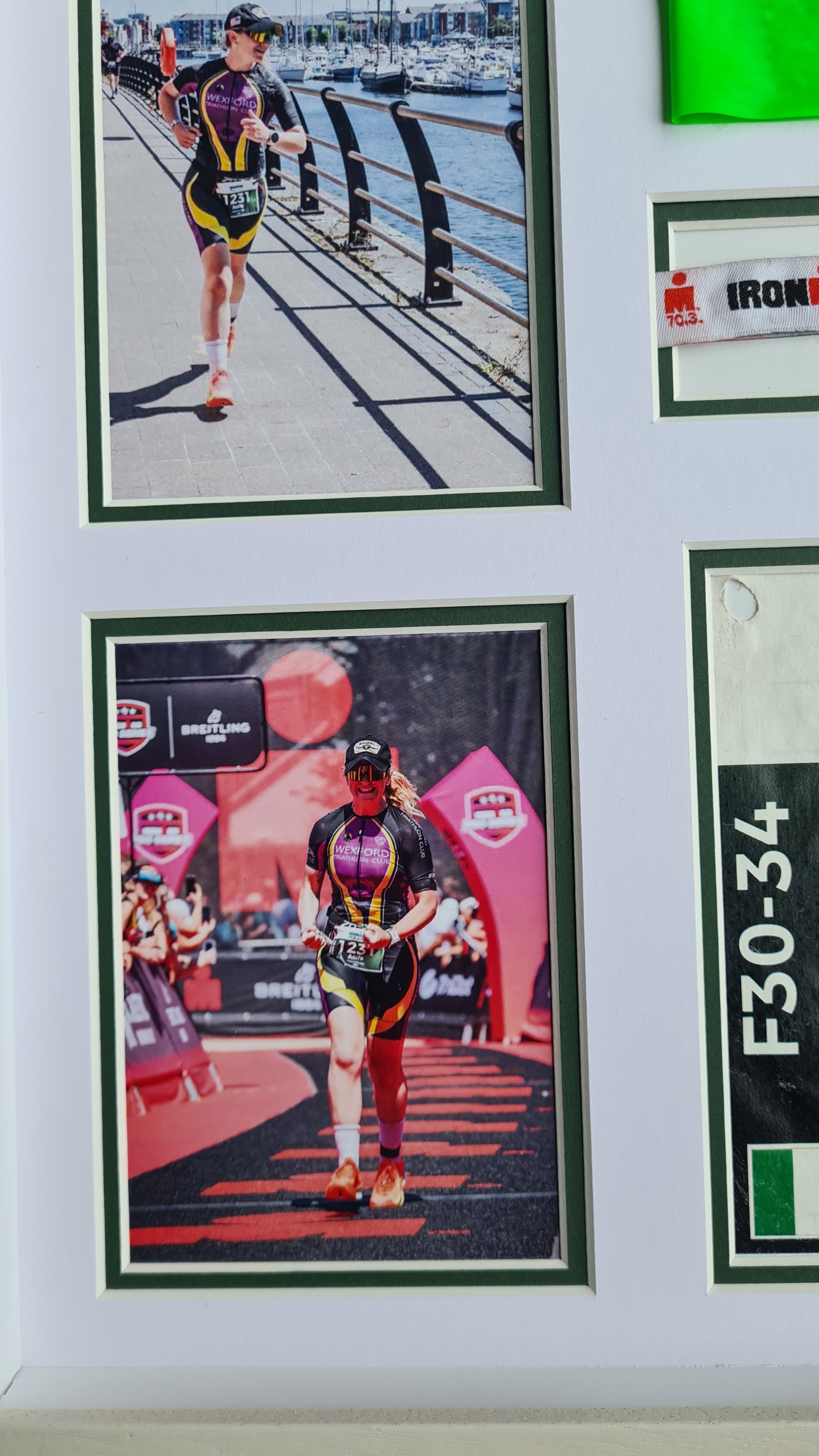 Iron-man Frame including medal, hat, race number and wrist band.