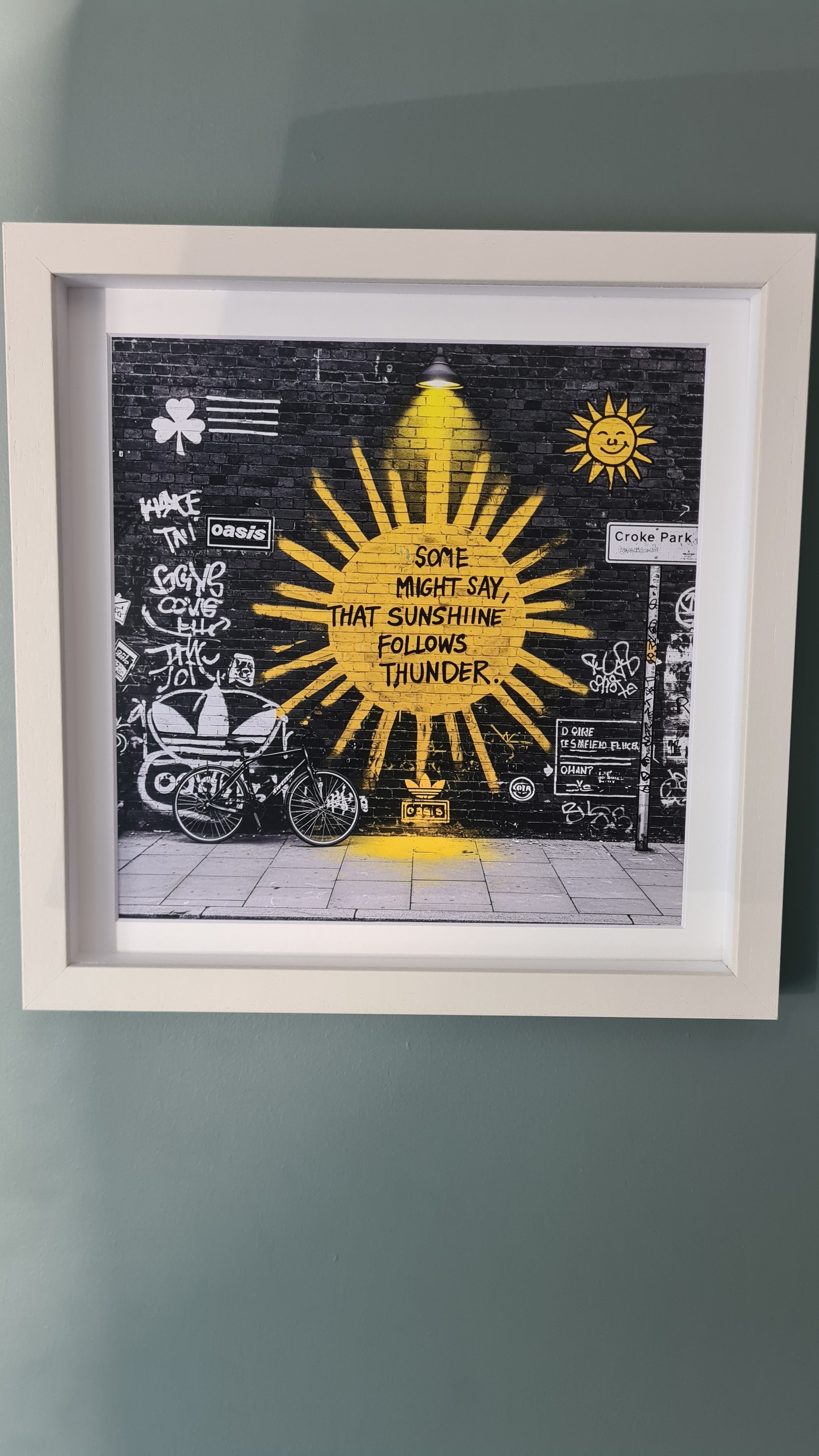 Oasis Graffiti art framed print (Irish connection)
